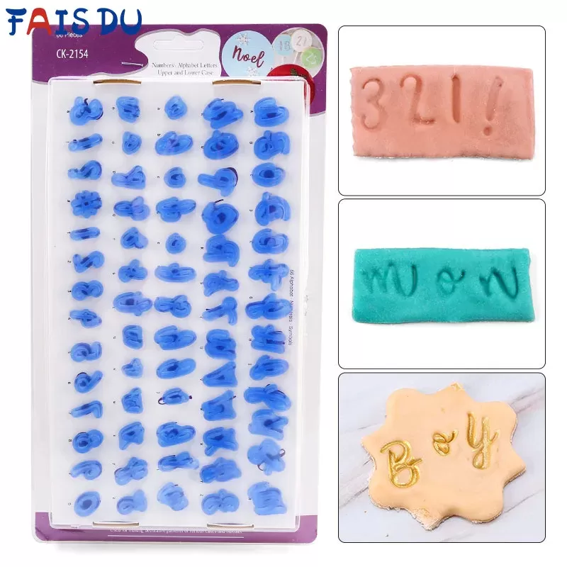 חותכני עוגיות עם חותמות אלפבית ומספרים - תמונה 2